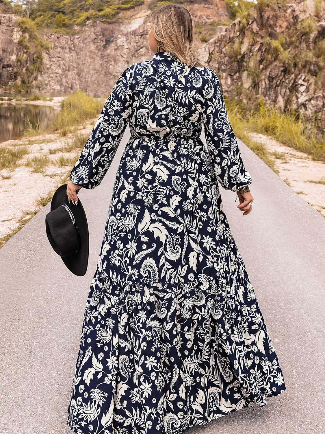 Plus Size Long Sleeve Maxi Dress - LoveNest Treasures