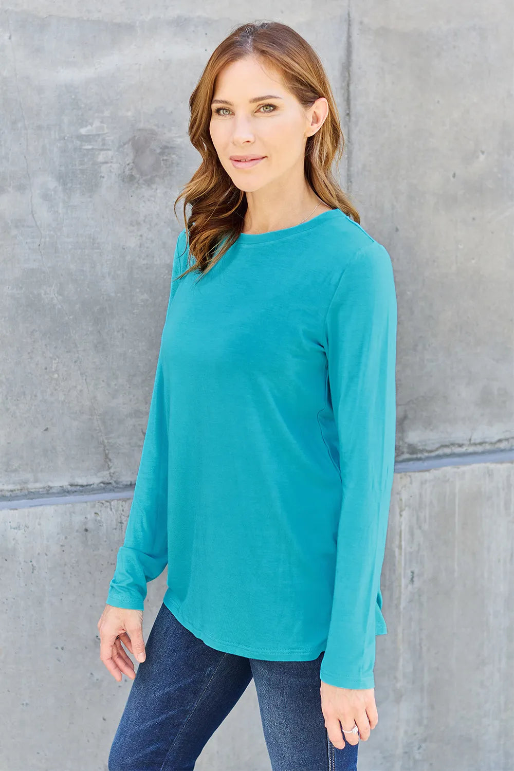 Basic Bae Full Size Round Neck Long Sleeve Top - LoveNest Treasures