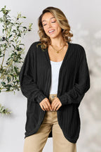 Basic Bae Full Size Ribbed Cocoon Cardigan - LoveNest Treasures