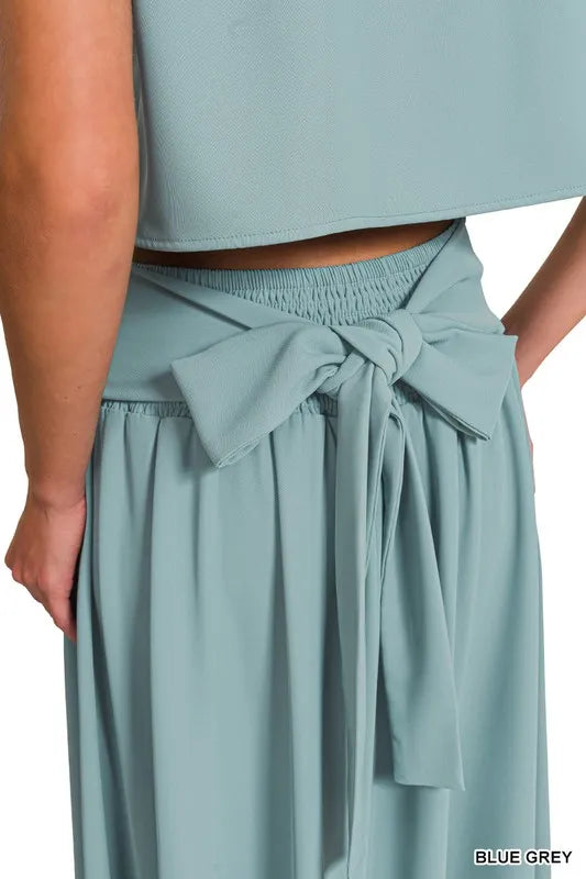 Zenana Heavy Woven Span Crop Tee & Skirt Set - LoveNest Treasures