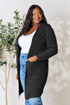 Basic Bae Full Size Hooded Sweater Cardigan - LoveNest Treasures