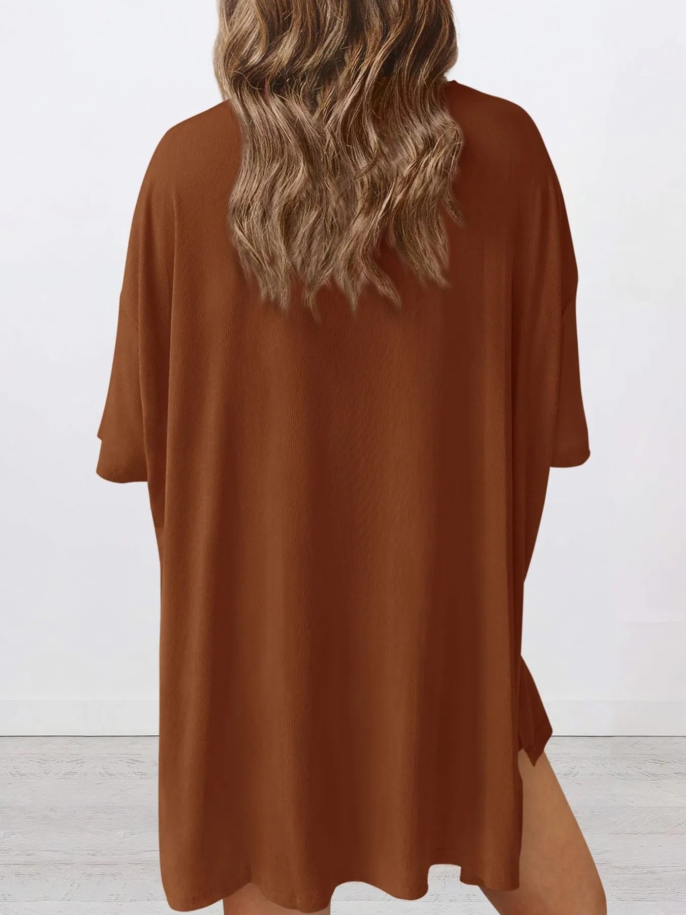 Full Size Oversized Round Neck Top and Shorts Set Plus Size - LoveNest Treasures