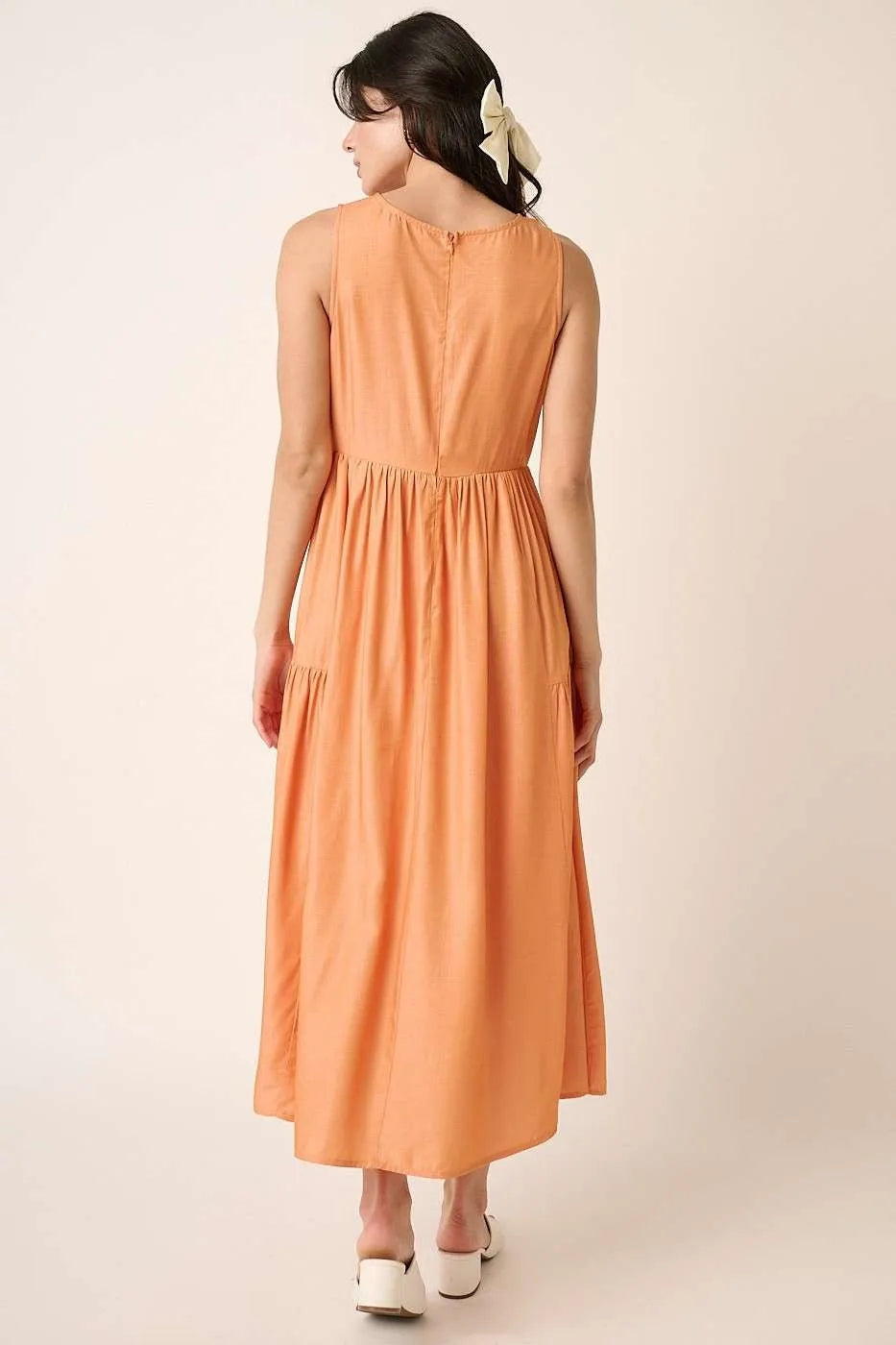 Mittoshop Ruched Detail Sleeveless Midi Dress - LoveNest Treasures