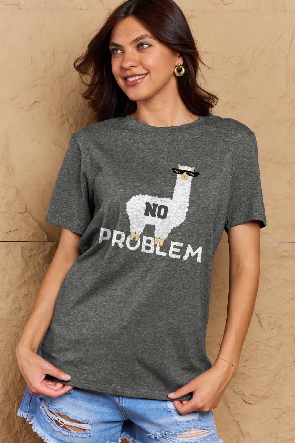 Simply Love Full Size NO PROBLEM Graphic Cotton Tee - LoveNest Treasures