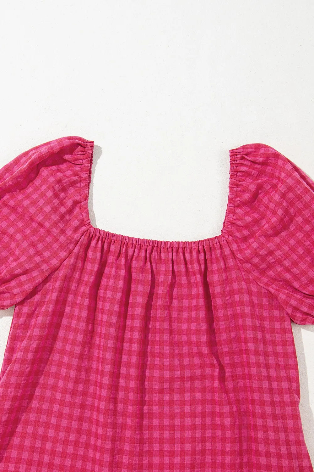 SYNZ Gingham Check Bubble Sleeve Ruffled Maxi Dress - LoveNest Treasures