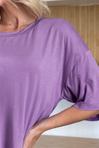 Basic Bae Bamboo Full Size Round Neck Drop Shoulder T-Shirt - LoveNest Treasures