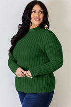 Basic Bae Full Size Ribbed Mock Neck Long Sleeve T-Shirt - LoveNest Treasures