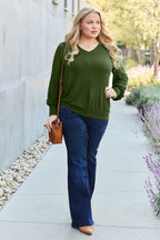 Basic Bae Full Size V-Neck Lantern Sleeve Top - LoveNest Treasures