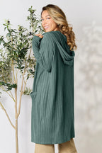 Basic Bae Full Size Hooded Sweater Cardigan - LoveNest Treasures