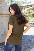 Basic Bae Full Size V-Neck Short Sleeve T-Shirt - LoveNest Treasures