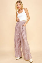 Davi & Dani Geo-pleated Elastic Waistband Pants - LoveNest Treasures