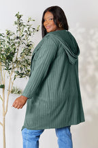 Basic Bae Full Size Hooded Sweater Cardigan - LoveNest Treasures
