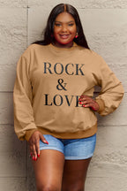 Simply Love Full Size ROCK ＆ LOVE Round Neck Sweatshirt - LoveNest Treasures