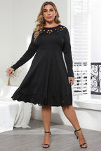 Long Sleeve Cutout Detail Dress - LoveNest Treasures