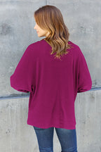 Double Take Full Size Round Neck Long Sleeve T-Shirt - LoveNest Treasures