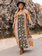 Plus Size Tie Neck Maxi Dress - LoveNest Treasures