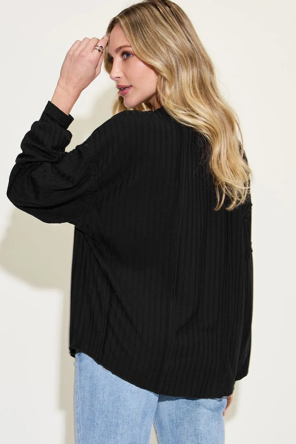 Basic Bae Full Size Ribbed Round Neck Long Sleeve T-Shirt - LoveNest Treasures