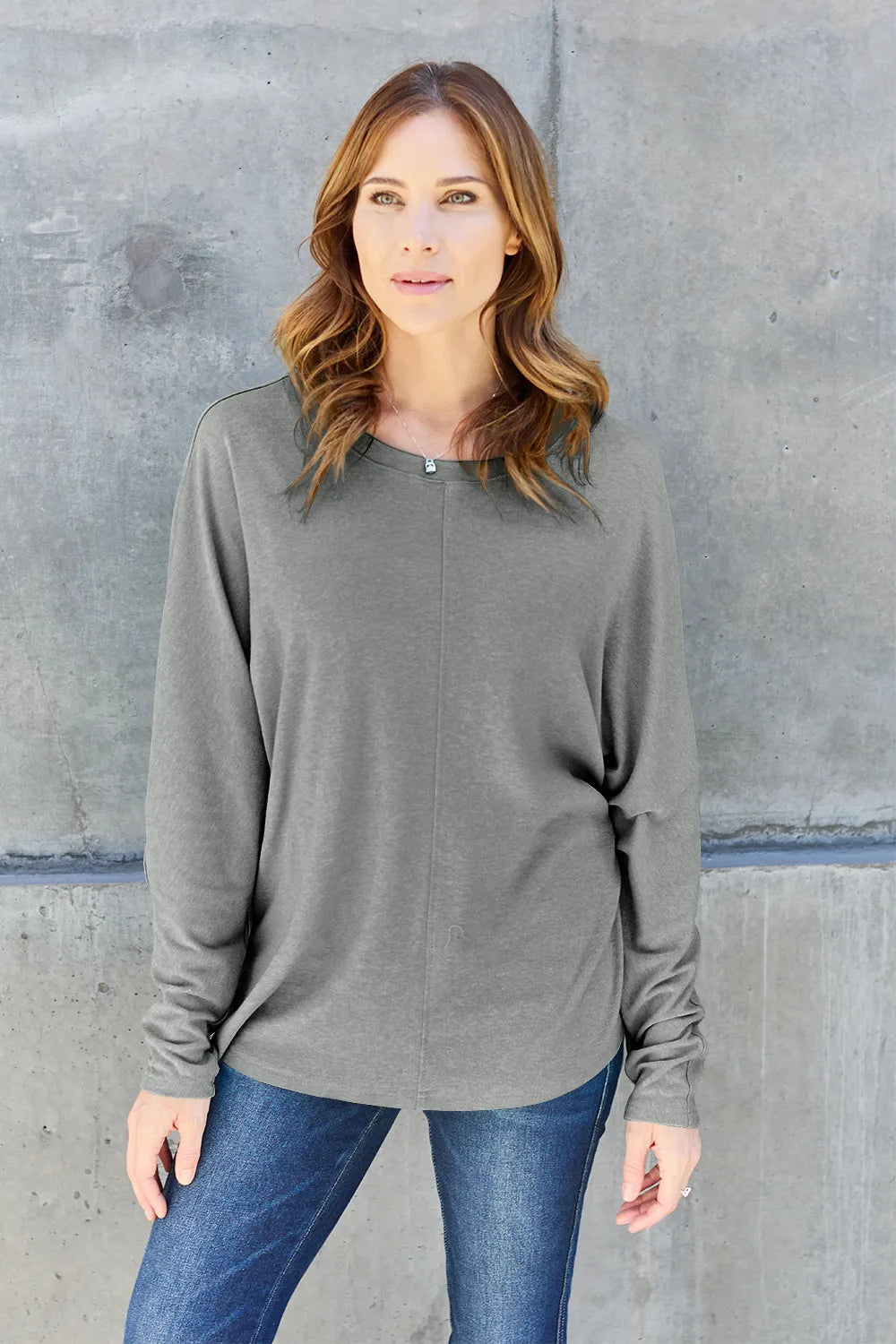 Double Take Full Size Round Neck Long Sleeve T-Shirt - LoveNest Treasures