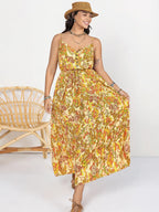 Plus Size Printed V-Neck Maxi Cami Dress - LoveNest Treasures