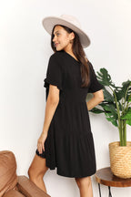 Mandy V-Neck Flounce Sleeve Tiered Dress - LoveNest Treasures