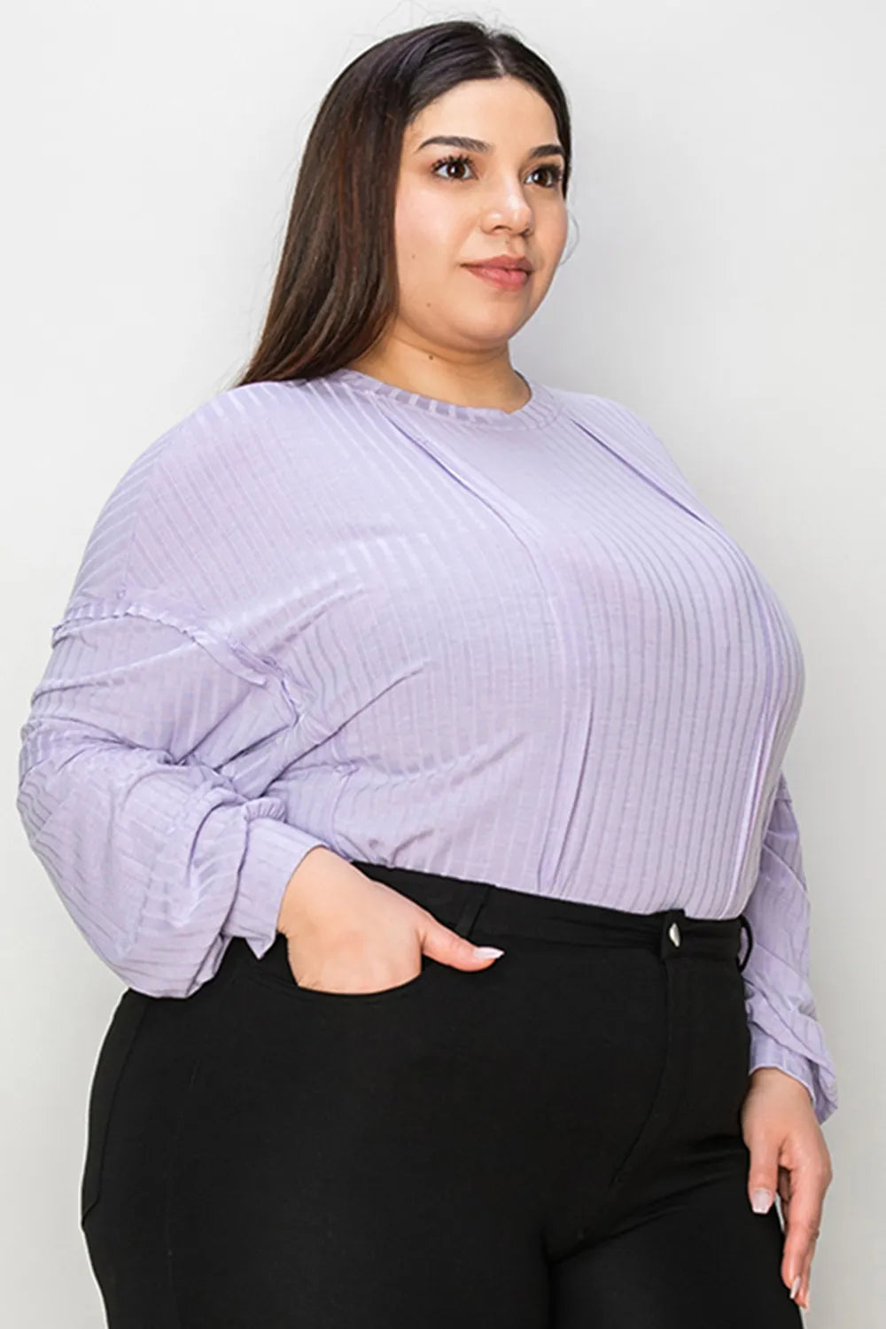 Basic Bae Full Size Ribbed Round Neck Long Sleeve T-Shirt - LoveNest Treasures