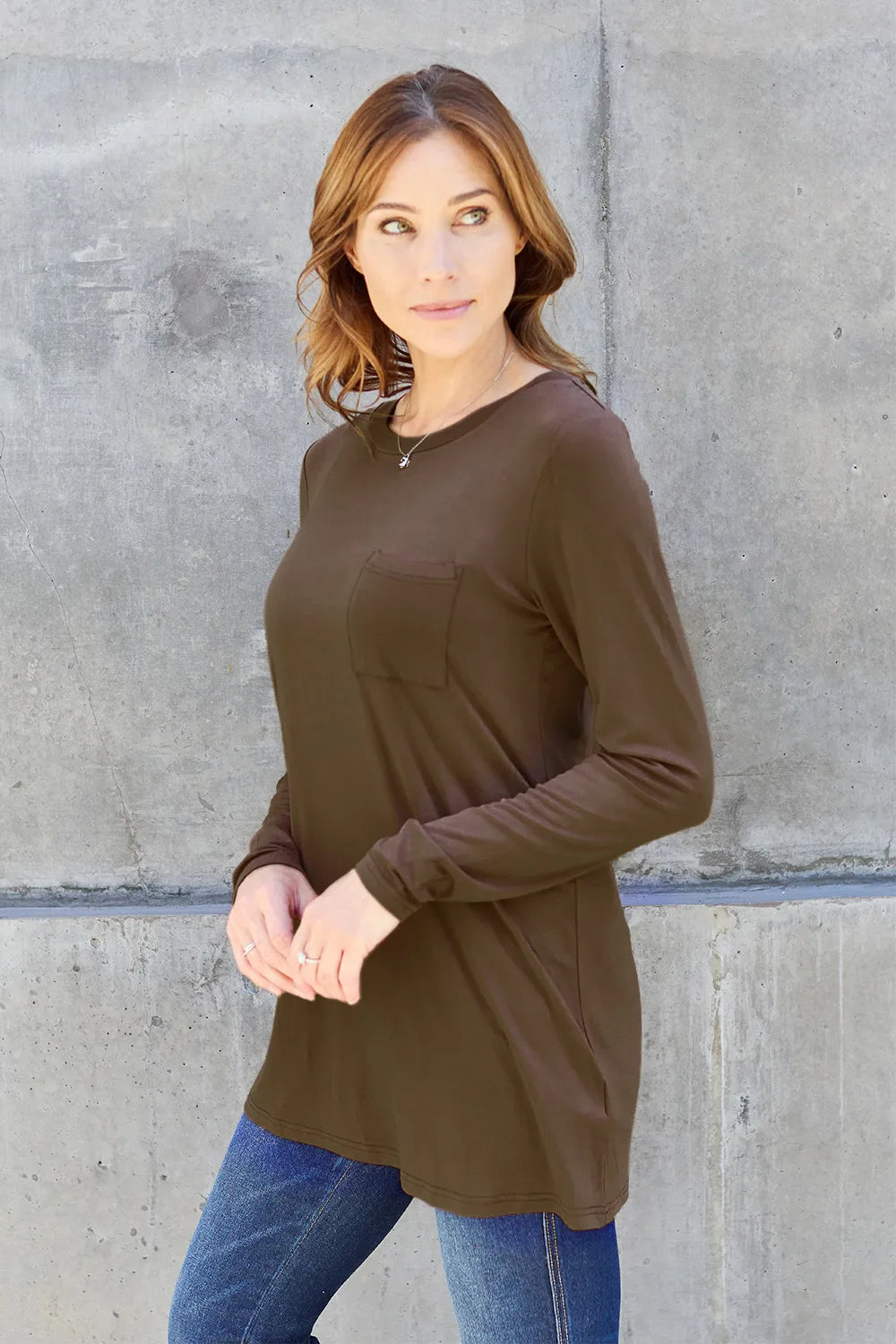 Basic Bae Full Size Round Neck Long Sleeve Top - LoveNest Treasures