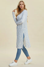 Double Take Full Size Open Front Longline Cardigan - LoveNest Treasures