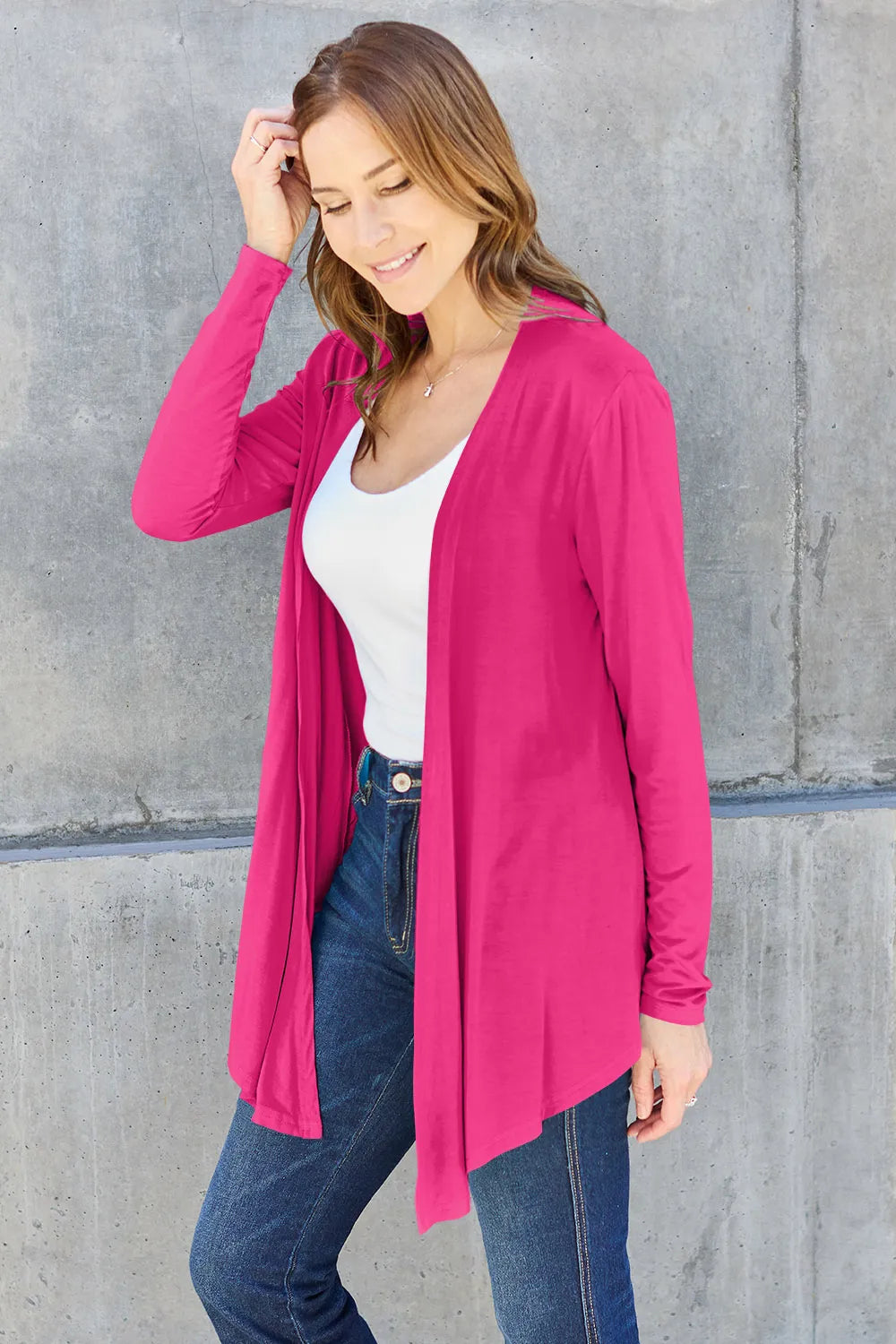 Basic Bae Full Size Open Front Long Sleeve Cardigan - LoveNest Treasures