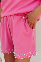 Pearl Embellished Top and Shorts Set - LoveNest Treasures