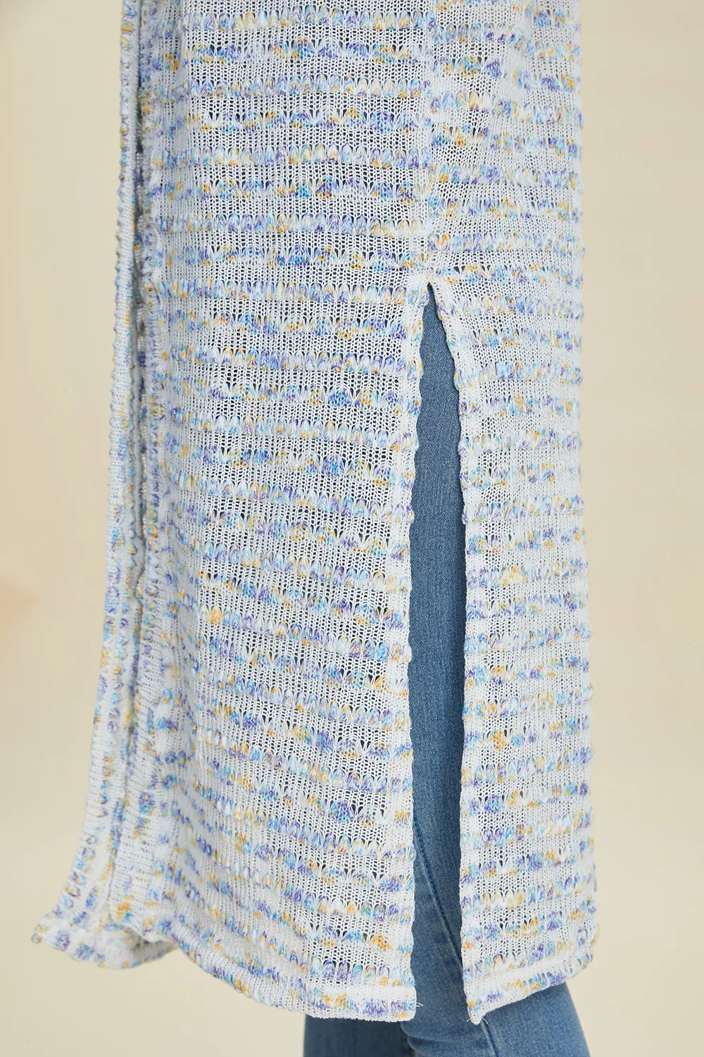 Double Take Full Size Open Front Longline Cardigan - LoveNest Treasures
