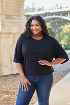 Basic Bae Full Size Round Neck Drop Shoulder T-Shirt - LoveNest Treasures