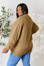 Basic Bae Full Size Ribbed Cocoon Cardigan - LoveNest Treasures