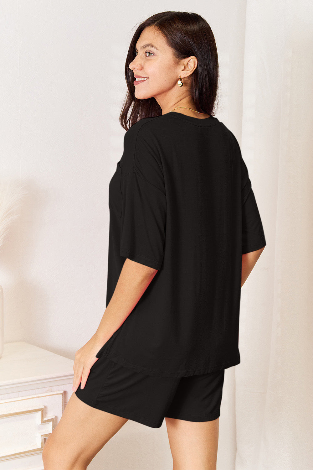Basic Bae Full Size Soft Rayon Half Sleeve Top and Shorts Set - LoveNest Treasures