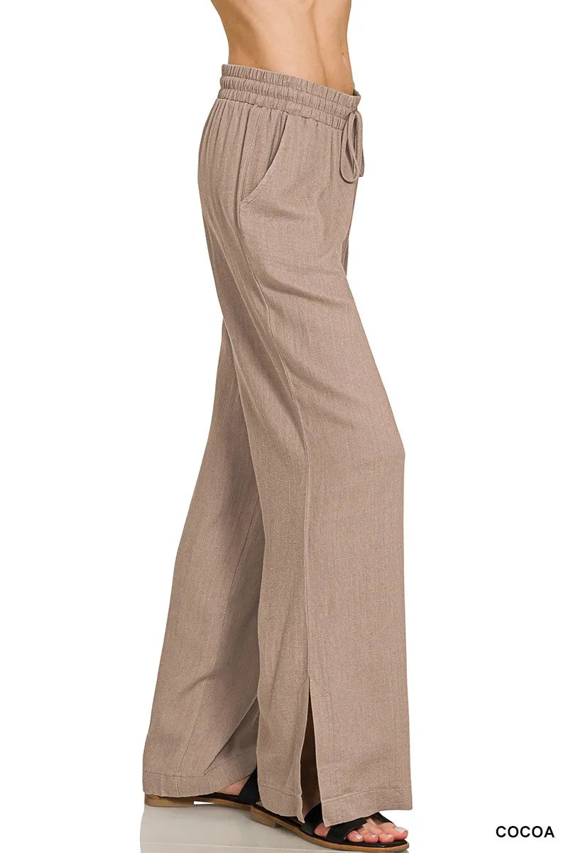 Zenana Linen Drawstring Pants - LoveNest Treasures