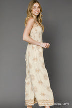 Umgee Smocked Printed Wide Leg Jumpsuit - LoveNest Treasures