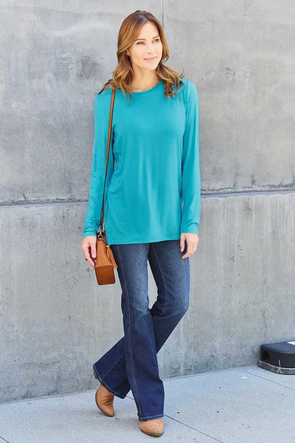 Basic Bae Full Size Round Neck Long Sleeve Top - LoveNest Treasures