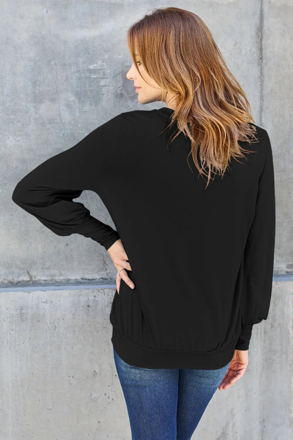 Basic Bae Full Size V-Neck Lantern Sleeve Top - LoveNest Treasures