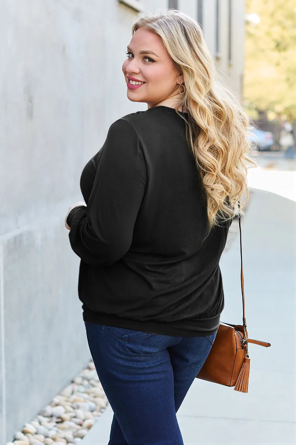 Basic Bae Full Size V-Neck Lantern Sleeve Top - LoveNest Treasures