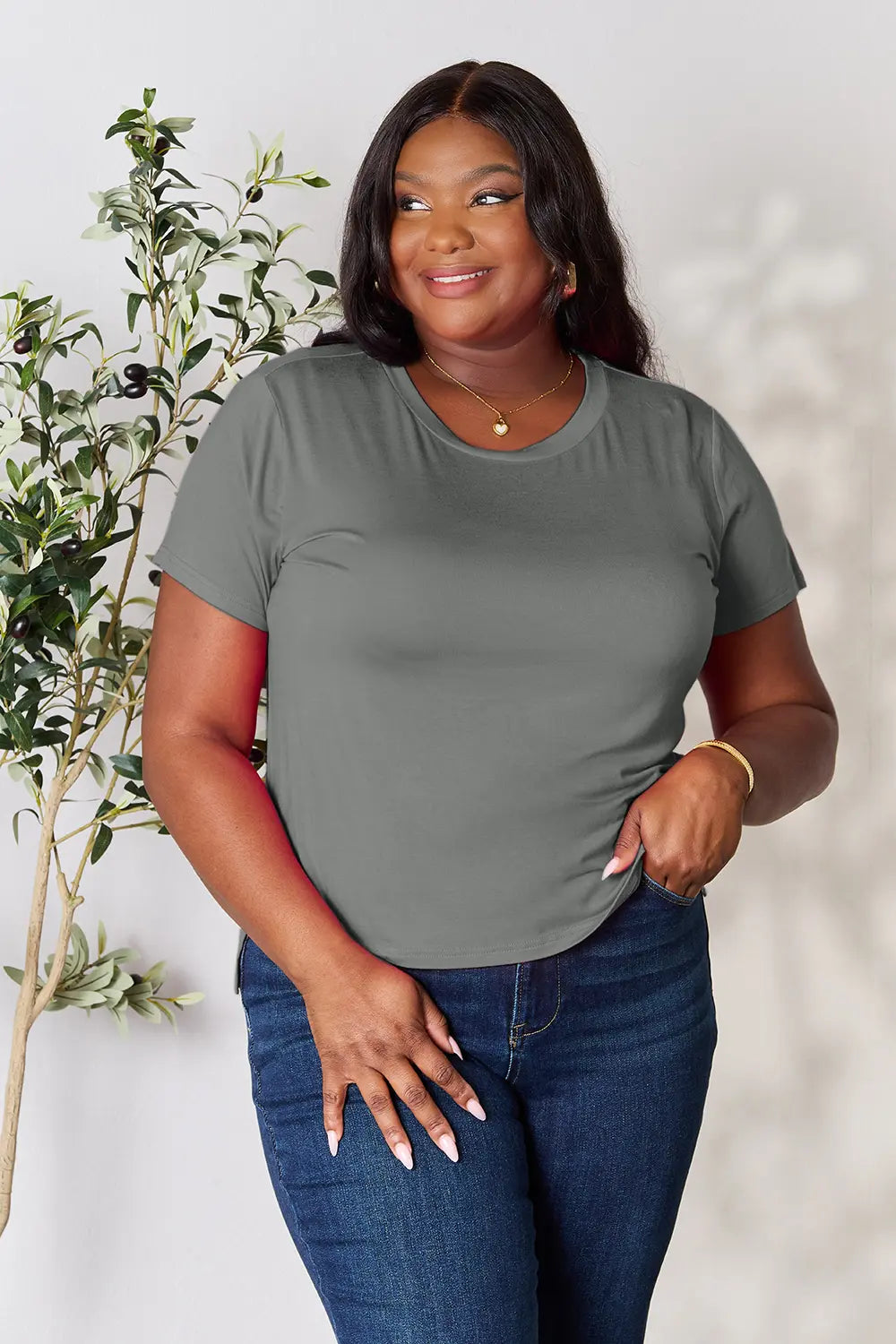 Basic Bae Full Size Round Neck Short Sleeve T-Shirt - LoveNest Treasures