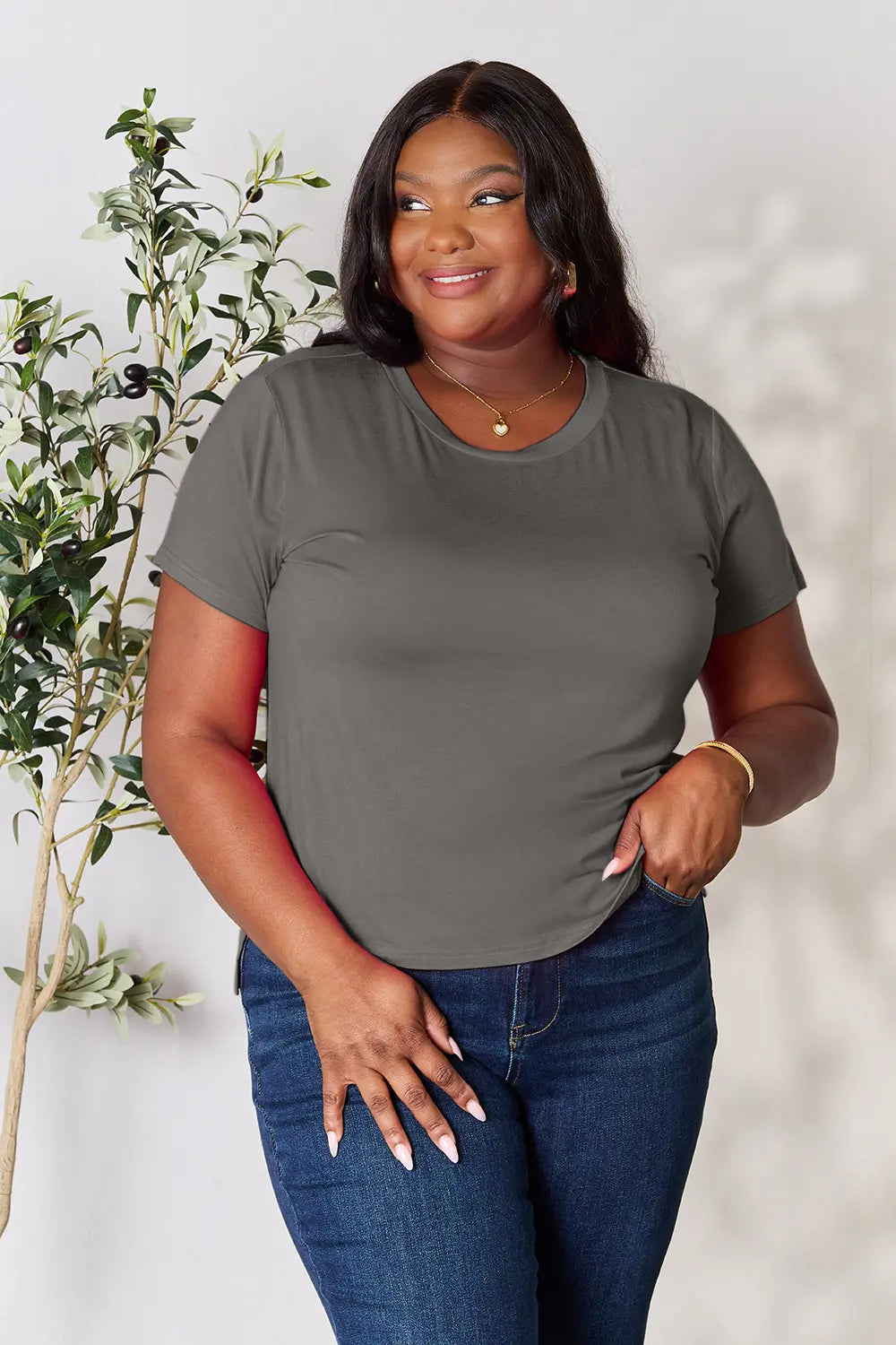 Basic Bae Full Size Round Neck Short Sleeve T-Shirt - LoveNest Treasures