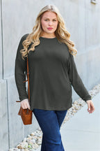 Basic Bae Full Size Round Neck Dropped Shoulder T-Shirt - LoveNest Treasures