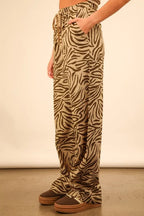 VERY J Animal Print Linen Wide Leg Pants - LoveNest Treasures