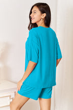 Basic Bae Full Size Soft Rayon Half Sleeve Top and Shorts Set - LoveNest Treasures