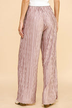 Davi & Dani Geo-pleated Elastic Waistband Pants - LoveNest Treasures