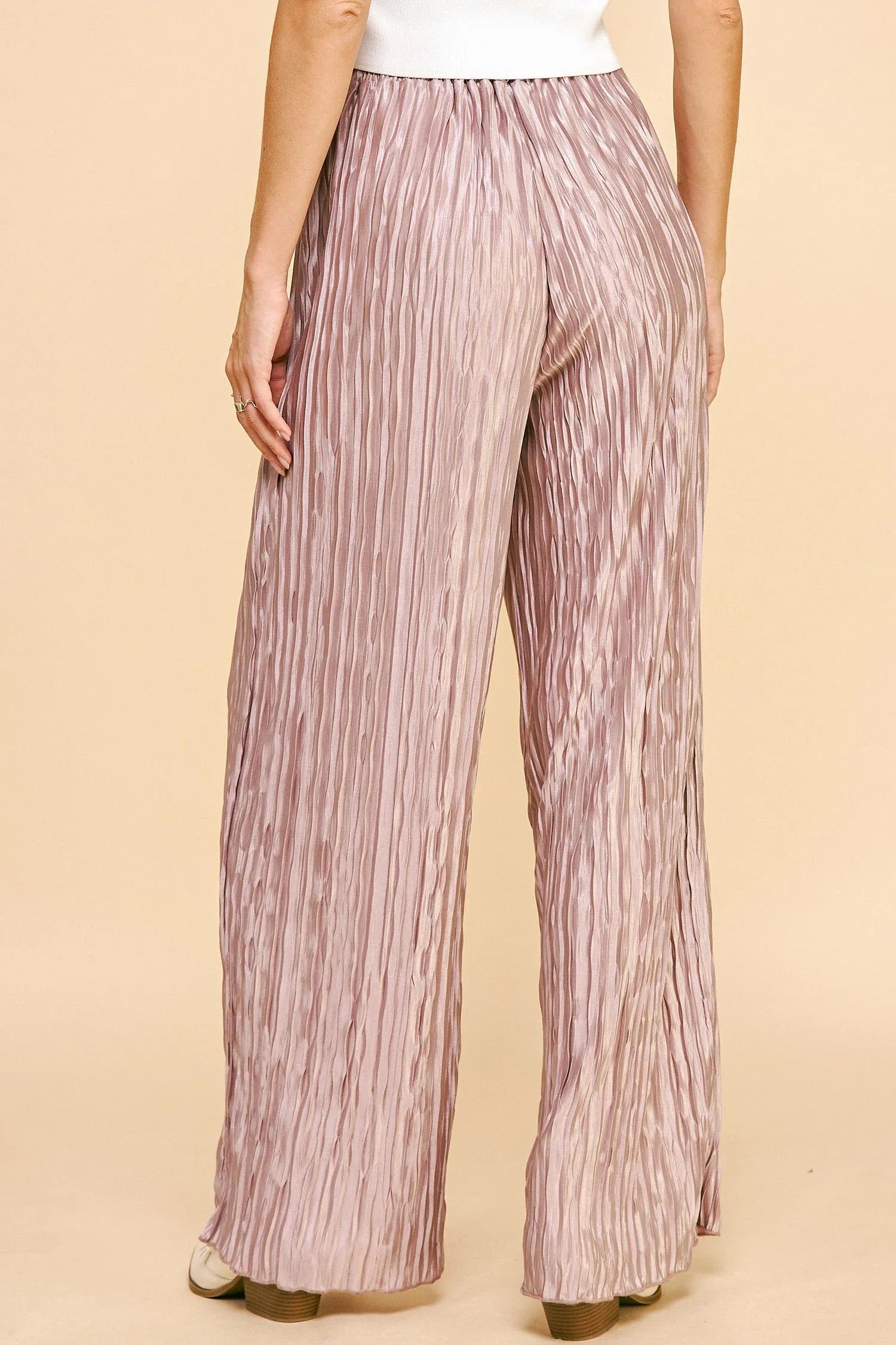 Davi & Dani Geo-pleated Elastic Waistband Pants - LoveNest Treasures