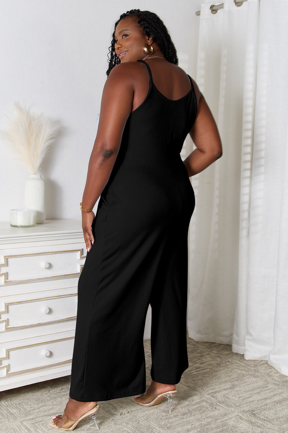 Basic Bae Full Size Spaghetti Strap V-Neck Jumpsuit - LoveNest Treasures