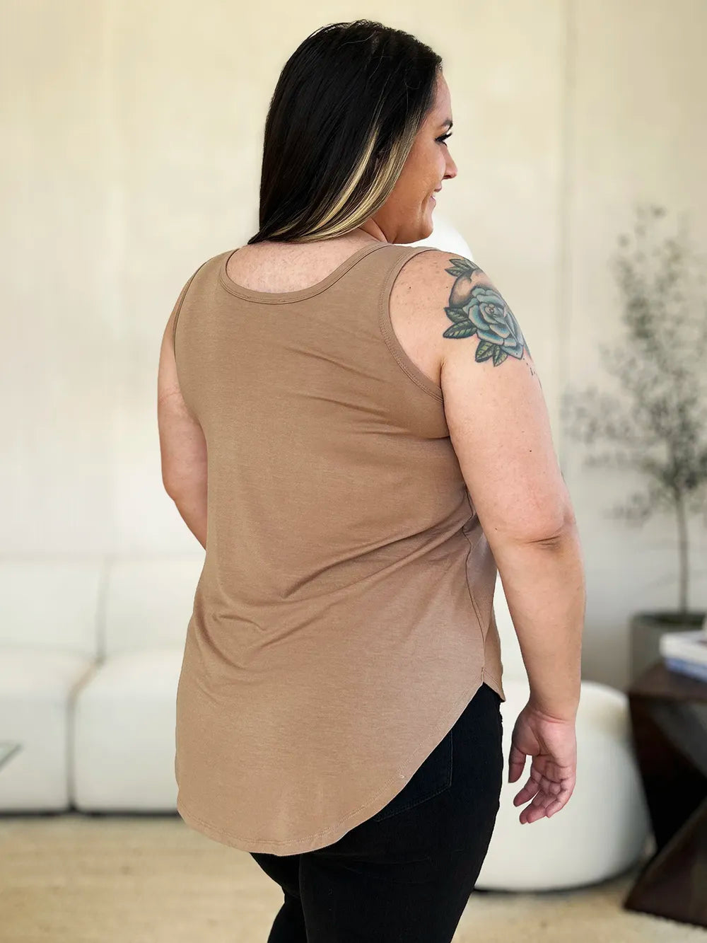Basic Bae Full Size Round Neck Curved Hem Tank - LoveNest Treasures