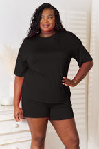 Basic Bae Full Size Soft Rayon Half Sleeve Top and Shorts Set - LoveNest Treasures