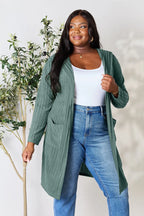 Basic Bae Full Size Hooded Sweater Cardigan - LoveNest Treasures