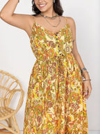 Plus Size Printed V-Neck Maxi Cami Dress - LoveNest Treasures